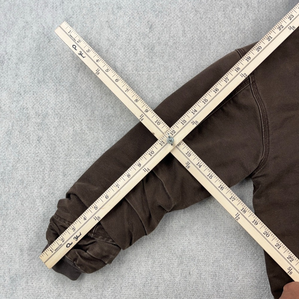 Vintage Carhartt Youth Small Brown Sherpa Lined Hooded C95 DKB Boys Chore Winter - Picture 11 of 12